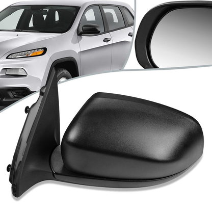 RETROVISOR MIRROR - OEM - 14-16 JEEP CHEROKEE - POWERED - HEATED - FOLDING - W/ BLACK TEXTURE - LEFT