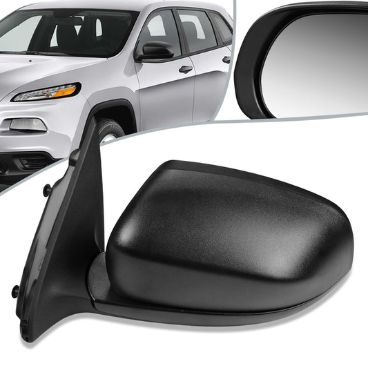 RETROVISOR MIRROR - OEM - 14-16 JEEP CHEROKEE - POWERED - HEATED - FOLDING - W/ BLACK TEXTURE - LEFT