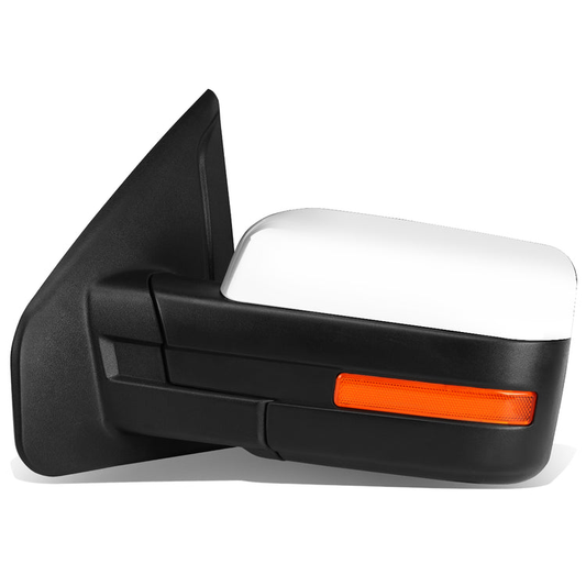 RETROVISORES EXTENDIBLES TOWING MIRROR - 04-14 FORD F-150 - LEFT - POWERED W/ HEATED - AMBER SIGNAL - CHROME