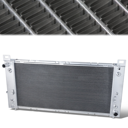 RADIADOR DE ALUMINIO RADIATOR - 99-14 CHEVY SILVERADO GMC SIERRA - 3 ROW 34" WIDE - ALUMINUM - METALLIC