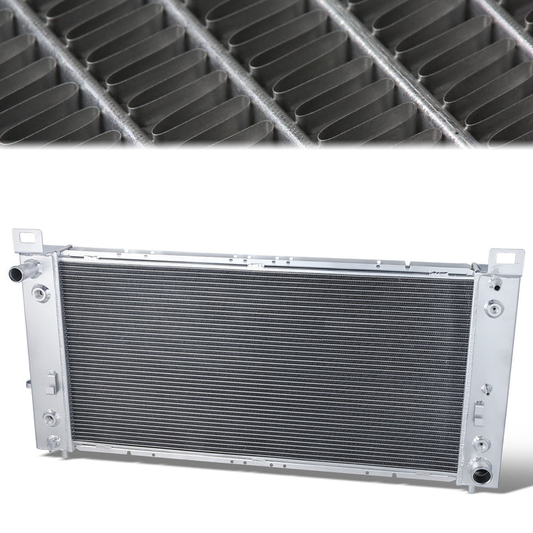 RADIADOR DE ALUMINIO RADIATOR - 99-14 CHEVY SILVERADO GMC SIERRA - 3 ROW 34" WIDE - ALUMINUM - METALLIC