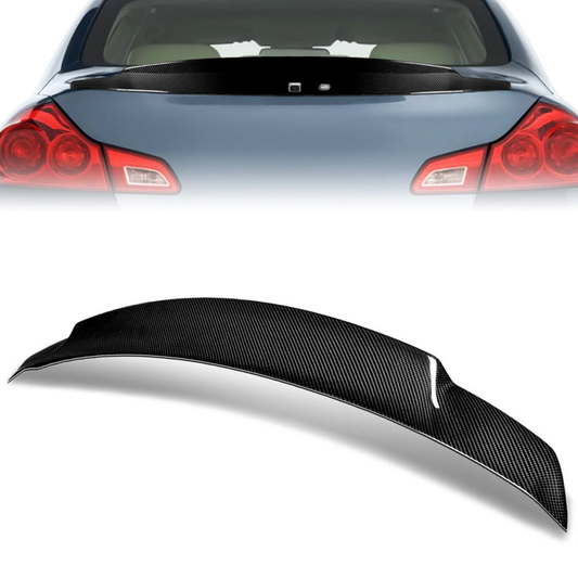 SPOILER CAR TRUNK SPOILER - 11-12 INFINITI G25 / 09-13 INFINITI G37 -CARBON FIBER BLACK