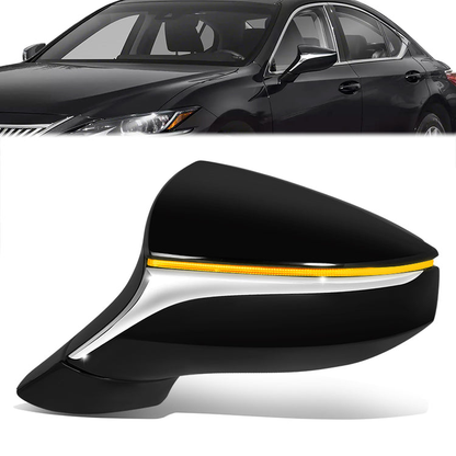 RETROVISOR MIRROR - OE STYLE - LEXUS ES250 21-24 - LEXUS ES300H 19-24 - LEXUS ES350 19-24 - WITH POWER WITH HEATED WITH SIGNAL - DRIVER SIDE - PAINT TO MATCH - BLACK