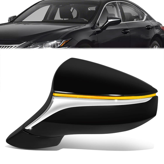 RETROVISOR MIRROR - OE STYLE - LEXUS ES250 21-24 - LEXUS ES300H 19-24 - LEXUS ES350 19-24 - WITH POWER WITH HEATED WITH SIGNAL - DRIVER SIDE - PAINT TO MATCH - BLACK