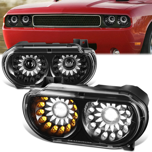 FAROS 2008-2014 DODGE CHALLENGER LED HEADLIGHT   BLACK