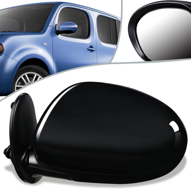 RETROVISOR MIRROR - OEM - 09-14 NISSAN CUBE - POWERED - HEATED - TEXTURED - BLACK - LEFT
