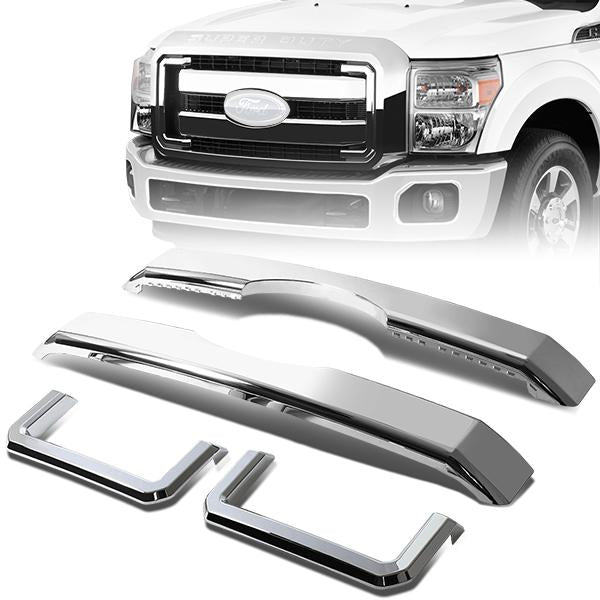 PARRILLA GRILLE OVERLAY - 11-16 FORD F-250, F-350 - FITS OVER FACTORY GRILLE WITHOUT VERTICAL BARS ONLY - CHROME
