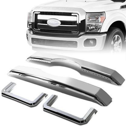 PARRILLA GRILLE OVERLAY - 11-16 FORD F-250, F-350 - FITS OVER FACTORY GRILLE WITHOUT VERTICAL BARS ONLY - CHROME