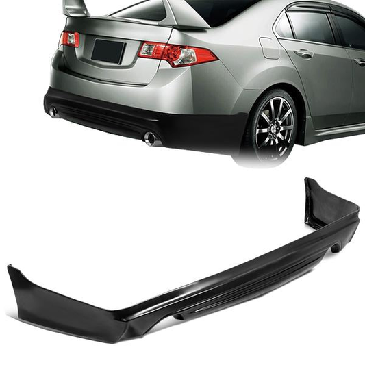 nan REAR BUMPER LIP - 09-14 ACURA TSX - MUGEN STYLE - POLYURETHANE - PAINTABLE - MATTE BLACK