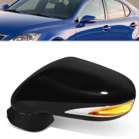 RETROVISOR MIRROR - OE STYLE - LEXUS IS250 09-13 - LEXUS IS350 09-13 - WITH POWER WITH HEATED GLASS WITH SIGNAL WITH MEMORY - DRIVER SIDE - PAINT TO MATCH - BLACK