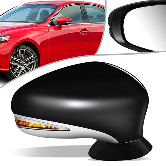 RETROVISOR MIRROR - OEM - 13-17 LEXUS LS460 - POWERED - HEATED - W/ SIGNAL LIGHT - W/ MEMORY - W/ PUDDLE LIGHT - POWER FOLDING - BLACK MATERIAL - RIGHT