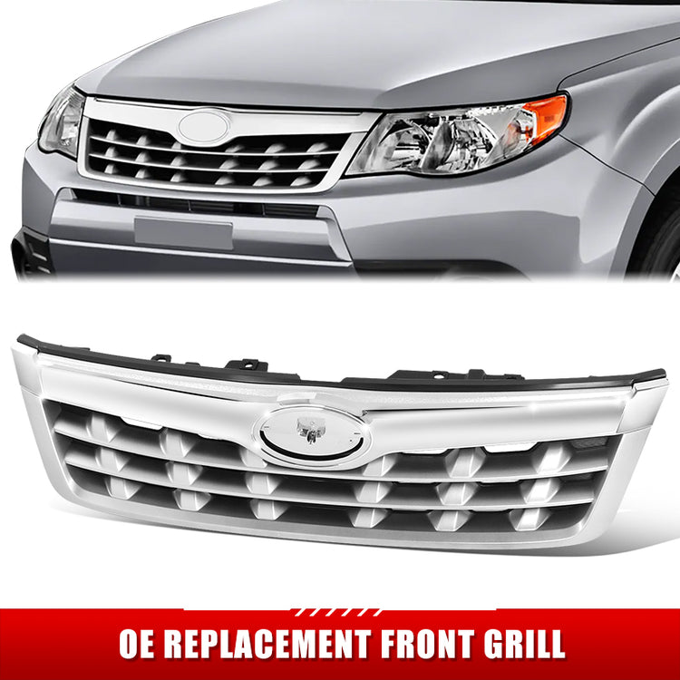 PARRILLA GRILLE - SB FORSTER '09-'13/ GRILLE ASS'Y 11-13/ PAINTED SILVER/ W/CHROME MOULDING/ (EU=USA)//PARTS.NO,SU1200149//OEM NO,91121SC040