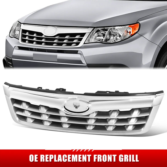 PARRILLA GRILLE - SB FORSTER '09-'13/ GRILLE ASS'Y 11-13/ PAINTED SILVER/ W/CHROME MOULDING/ (EU=USA)//PARTS.NO,SU1200149//OEM NO,91121SC040