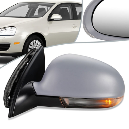 RETROVISOR MIRROR - OEM - 05-10 VOLKSWAGEN JETTA - POWERED - HEATED - W/ SIGNAL LIGHT - FOLDING - LEFT - GRAY