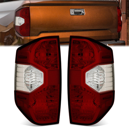 FAROS TRASEROS TY-822DKR - FITS 14-21 TOYOTA TUNDRA - SIDE TAIL LIGHT - DARK RED+CLEAR LENS - NO LAMP HOLDER, NO BULB - LEFT+ RIGHT - 2PCS
