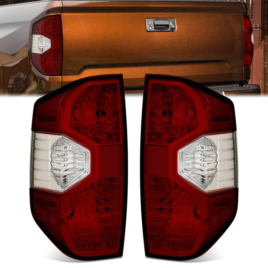 FAROS TRASEROS TY-822DKR - FITS 14-21 TOYOTA TUNDRA - SIDE TAIL LIGHT - DARK RED+CLEAR LENS - NO LAMP HOLDER, NO BULB - LEFT+ RIGHT - 2PCS