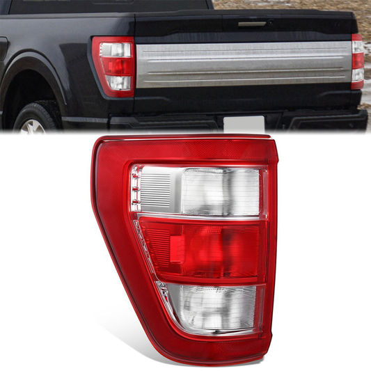 FAROS TRASEROS 21-23 FORD F150 XL - DARK RED / CLEAR LENS - LEFT - NO WIRE NO BULB