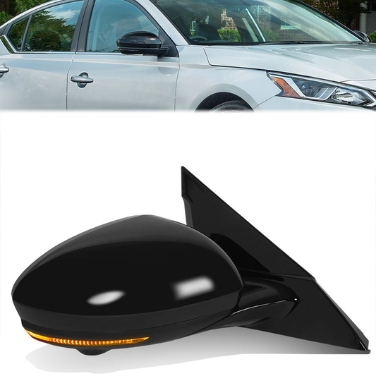 RETROVISOR MIRROR - OE STYLE - NISSAN ALTIMA 20-22 - WITH POWER WITH HEATED WITH SIGNAL WITH MEMORY WITH CAMERA - PASSENGER SIDE - PAINT TO MATCH - BLACK