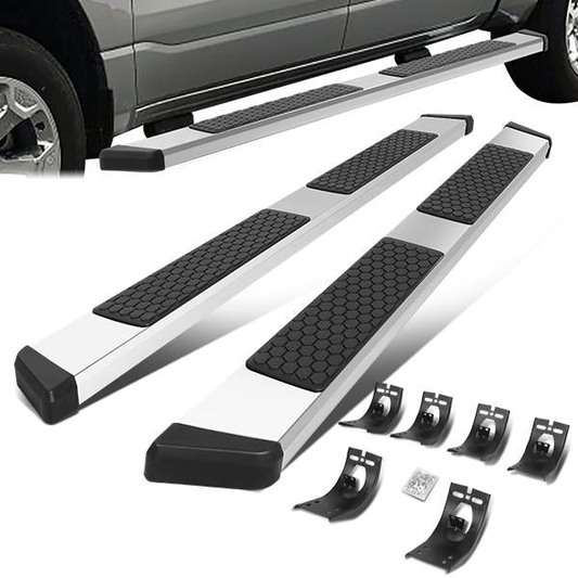 ESTRIBOS 5.5" - HONEYCOMB STEP PAD - 09-18 DODGE RAM 1500 / 10-20 DODGE RAM 2500, 3500 / 2019 DODGE RAM 1500 CLASSIC - EXTENDED CAB - CHROME / BLACK