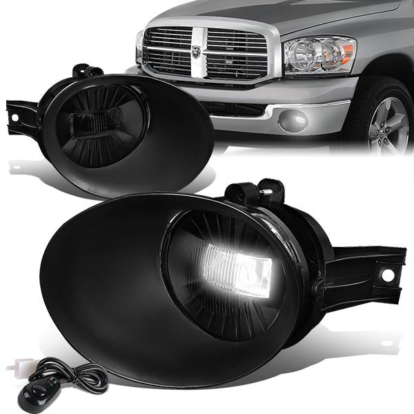 FAROS DE NIEBLA 02-08 DODGE RAM 1500 / 03-09 RAM 2500, 3500 - FITS STEEL BUMPER MODELS ONLY - WITH SWITCH, BEZEL - SMOKE