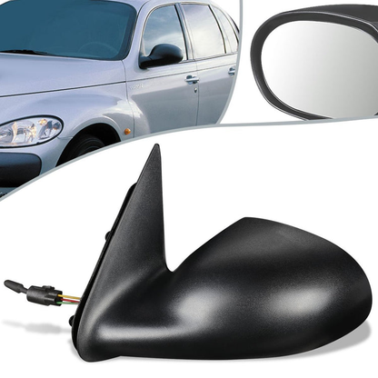 RETROVISOR MIRROR - 01-03 CHRYSLER PT CRUISER - MANUAL - OEM - LEFT - TEXTURED/BLACK