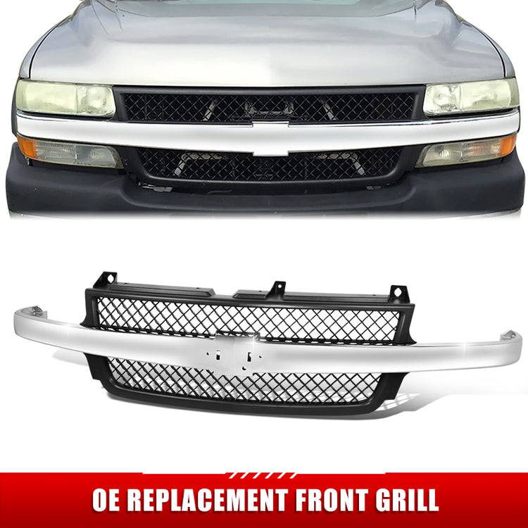 PARRILLA GRILLE - CV SIRADO '99-'02/ GRILLE ASS'Y 01-02/ CHROME/BLACK/ (2500HD/3500HD)//PARTS.NO,GM1200523//OEM NO,15088290