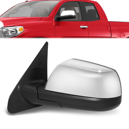 RETROVISOR MIRROR - OE STYLE - TOYOTA TUNDRA 14-21 - WITH POWER WITH HEATED CHROME COVER - DRIVER SIDE - SMOOTH - BLACK / CHROME