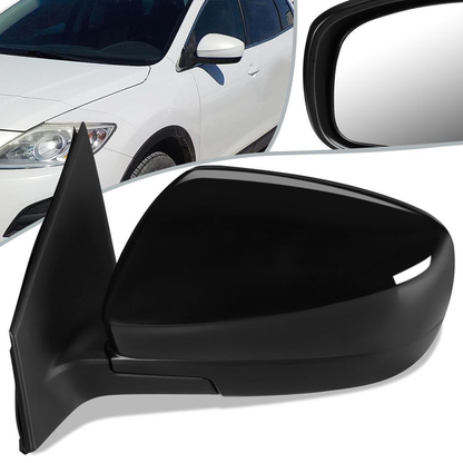 RETROVISOR MIRROR - OEM - 10-15 MAZDA CX-9 - POWERED - PAINTABLE - BLACK - LEFT