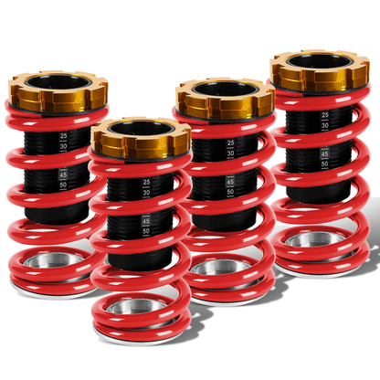 COILOVER 88-00 HONDA CIVIC / 88-91 CRX / 93-97 DEL SOL / 90-01 INTEGRA - SCALE - BLACK SLEEVES / GOLD TOP / RED SPRING