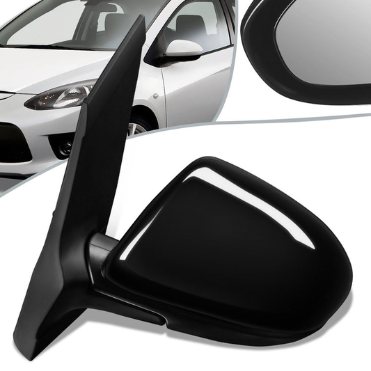 RETROVISOR MIRROR - OEM - 11-14 MAZDA 2 - POWERED - PAINTABLE - BLACK - LEFT