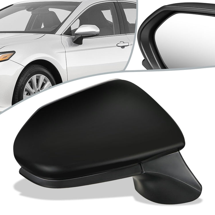 RETROVISOR MIRROR - OEM - 18-20 TOYOTA CAMRY - POWERED - FOLDING - RIGHT - BLACK MATERIAL