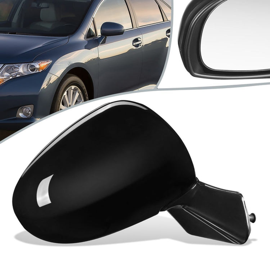 RETROVISOR MIRROR - OEM - 09-12 TOYOTA VENZA - POWERED - PAINTABLE - BLACK - RIGHT