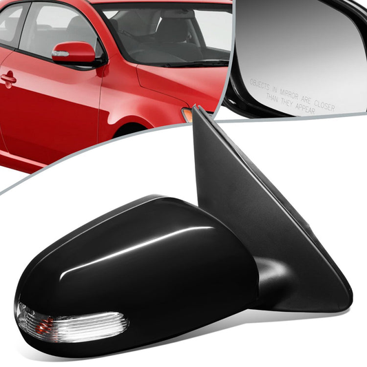 RETROVISOR MIRROR - OEM - 10-13 KIA FORTE - POWERED - HEATED - TEXTURED - BLACK - RIGHT