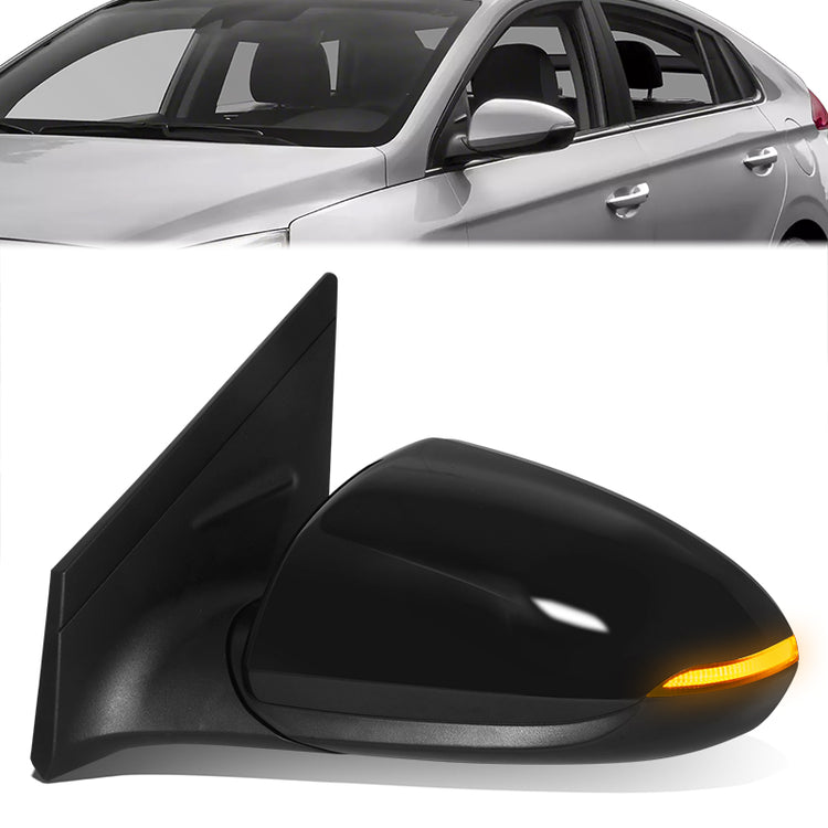 RETROVISOR MIRROR - OE STYLE - HYUNDAI IONIQ 17-22 - WITH POWER WITH HEATED GLASS WITH TURN SIGNAL - DRIVER SIDE - PAINT TO MATCH - BLACK