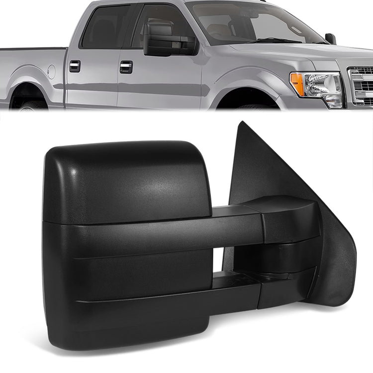 RETROVISOR MIRROR - OE STYLE - FORD F-150 07-12 - WITH POWER DUAL MIRROR WITH HEATED GLASS CHROME COVER - PASSENGER SIDE - SMOOTH - BLACK / CHROME