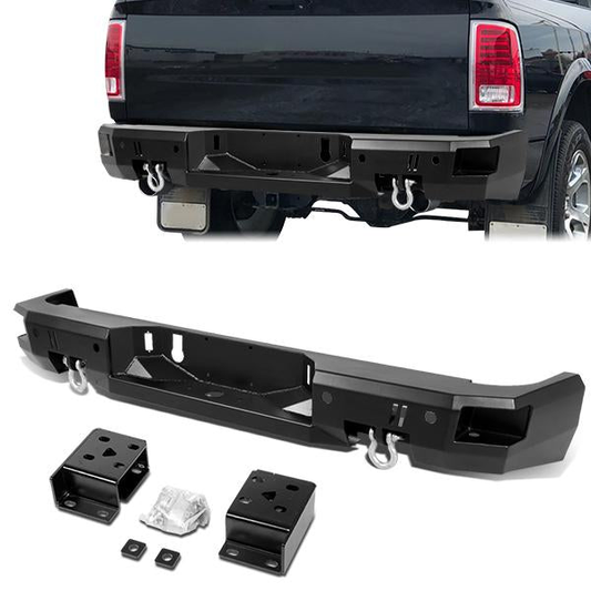 DEFENSA TRASERA OFF ROAD 10-19 DODGE RAM 2500, 3500 - W/ D-RING SHACKLES - BLACK