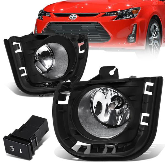 FAROS DE NIEBLA 14-16 SCION TC - WITH SWITCH, BEZEL - H11 BULB - CHROME / CLEAR