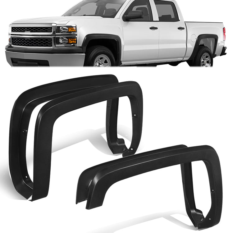 CANTONERAS CHEVROLET SILVERADO 1500 2014-2018 - CHEVROLET SILVERADO 2500 2015-2018 - CHEVROLET SILVERADO 2500 HD 3500 HD 2015-2019 - FITS 6.5' & 8' BEDS - BLACK