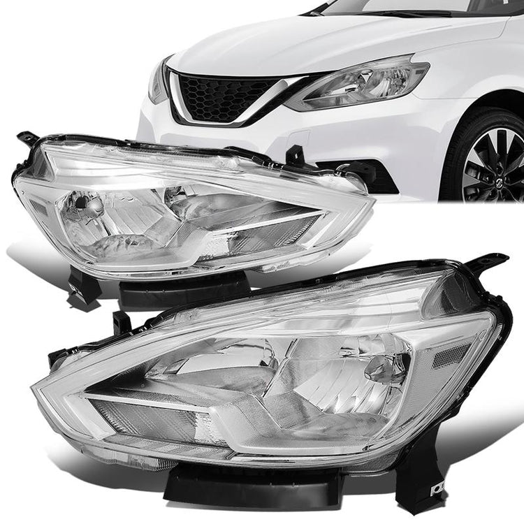 FAROS 16-18 NISSAN SENTRA - FITS MODELS W/ FACTORY HALOGEN HEADLIGHTS - OE STYLE - H11 LOW BEAM / H9 HIGH BEAM - CHROME HOUSING / CLEAR CORNER