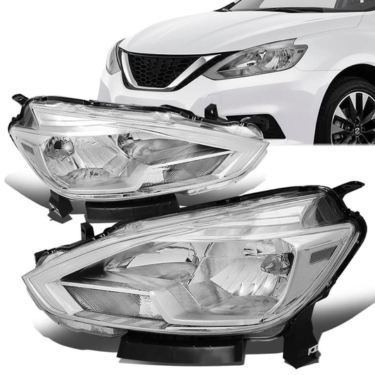 FAROS 16-18 NISSAN SENTRA - FITS MODELS W/ FACTORY HALOGEN HEADLIGHTS - OE STYLE - H11 LOW BEAM / H9 HIGH BEAM - CHROME HOUSING / CLEAR CORNER