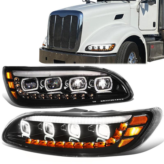 FAROS 05-16 PETERBILT 386 / 08-19 325 / 05-10 335 / 10-20 337 / 07-10 340 / 10-20 348 / 07-18 382 / 07-14 384 / 99-11 387 - LED - BLACK