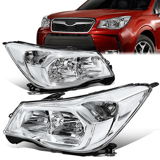 FAROS 14-16 SUBARU FORESTER - ONLY FITS MODELS W/ HALOGEN HEADLIGHTS - H11 LOW BEAM / 9005 HIGH BEAM / 7440 SIGNAL / 168 MARKER - CHROME HOUSING / CLEAR CORNER