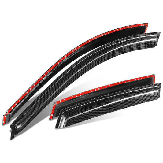 PROTECTOR DE VENTANA WINDOW VISORS - 03-08 PONTIAC VIBE / 03-08 TOYOTA MATRIX - CARBON FIBER PATTERN STYLING - 4PCS - BLACK