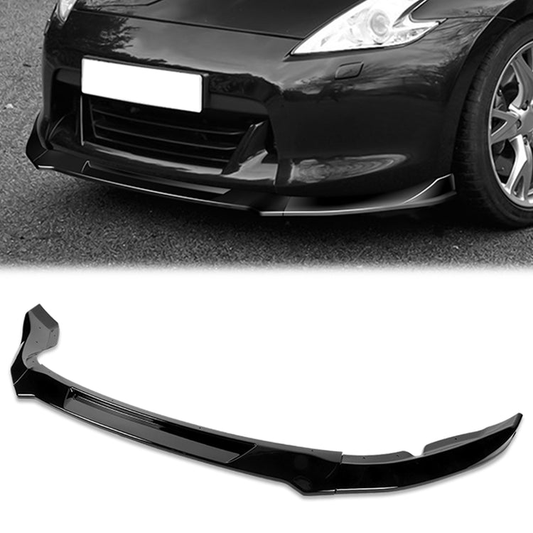LIP FRONTAL 09-12 NISSAN 370Z - REQUIRES DRILLING BUMPER FOR INSTALLATION - 3PC - PAINTED GLOSS BLACK