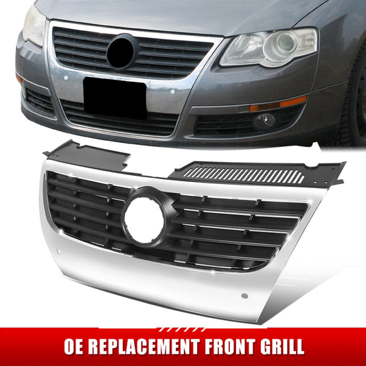 PARRILLA GRILLE - VG PASAT '05-'10/ GRILLE ASS'Y/ CHROME/BLACK/ W/O PARKING AID/ W/SENSOR H.
