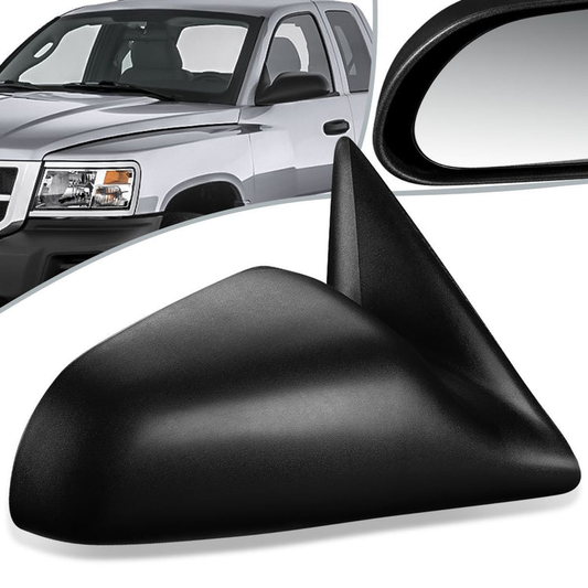 RETROVISOR MIRROR - OEM - 06-09 MITSUBISHI RAIDER / 05-10 DODGE DAKOTA / 2011 RAM DAKOTA - MANUAL - PAINTABLE - BLACK - RIGHT