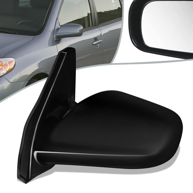 RETROVISOR MIRROR - OEM - 03-08 TOYOTA MATRIX / 03-08 PONTIAC VIBE - POWERED - PAINTABLE - BLACK - LEFT