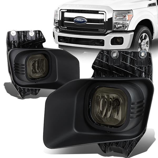 FAROS DE NIEBLA 11-16 FORD F-250, F-350, F-450, F-550 SUPER DUTY - WITH SWITCH, BEZEL - H10 BULB - SMOKE