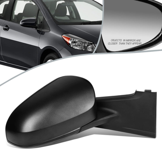 RETROVISOR MIRROR - OEM - 12-13 TOYOTA YARIS HATCHBACK - MANUAL - TEXTURED - RIGHT - BLACK