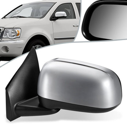 RETROVISOR MIRROR - 07-09 CHRYSLER ASPEN - POWERED - HEATED - W/ MEMORY - OEM - LEFT - TEXTURED/BLACK